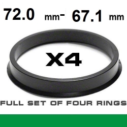 Wheel hub centring ring  72.0mm ->67.1mm  ― AUTOERA.LV