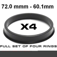 Центрирующее кольцо для алюминиевых дисков  72.0mm ->60.1mm