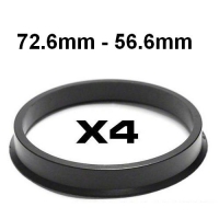 Centrējošs gredzens alumīnija diskiem  72.6mm ->56.6mm