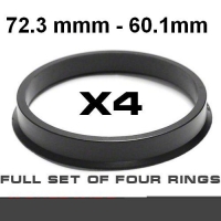 Центрирующее кольцо для алюминиевых дисков  72.3mm ->60.1mm