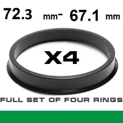 Центрирующее кольцо для алюминиевых дисков  72.3мм ->67.0мм  ― AUTOERA.LV