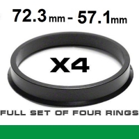 Wheel hub centring ring 72.3mm->57.1mm