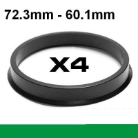Центрирующее кольцо для алюминиевых дисков 72.3mm->60.1mm