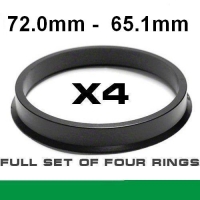 Wheel hub centring ring 72.0mm ->65.1mm