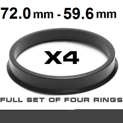 Центрирующее кольцо для алюминиевых дисков  72.0mm ->59.6m ― AUTOERA.LV