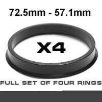 Wheel hub centring ring  72.5mm ->57.1mm