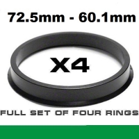 Центрирующее кольцо для алюминиевых дисков 72.5mm ->60.1mm 