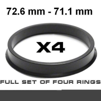 Wheel hub centring ring 72.6mm->71.1mm