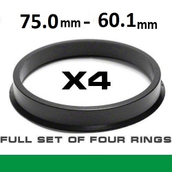 Центрирующее кольцо для алюминиевых дисков 75.0mm ->60.1mm ― AUTOERA.LV