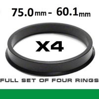 Центрирующее кольцо для алюминиевых дисков 75.0mm ->60.1mm