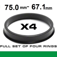 Центрирующее кольцо для алюминиевых дисков 75.0мм ->67.1мм