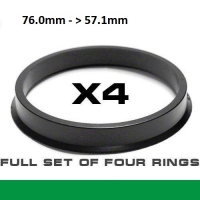 Центрирующее кольцо для алюминиевых дисков 76.0мм ->57.1мм