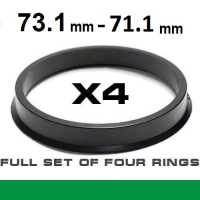 Centrējošs gredzens alumīnija diskiem  73.1mm ->71.1mm