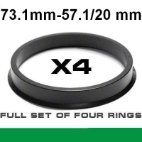 Центрирующее кольцо для алюминиевых дисков  73.1mm ->57.1/20mm
