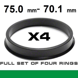 Spigot ring for alloy wheels ⌀75.0mm ->⌀70.1mm ― AUTOERA.LV