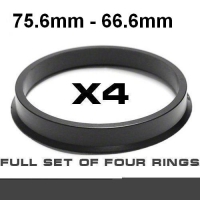 Центрирующее кольцо для алюминиевых дисков  ⌀75.6mm ->⌀66.6mm