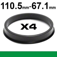 Wheel hub centring ring 110.5mm - 67.1mm