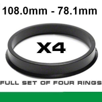 Wheel hub centring ring 108.0mm ->78.1mm