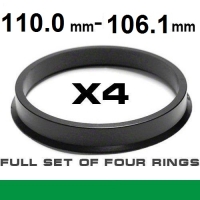 Centrējošs gredzens alumīnija diskiem 110.0mm ->106.1mm