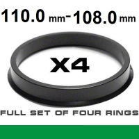 Centrējošs gredzens alumīnija diskiem 110.0mm ->108.0mm