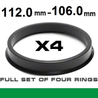 Wheel hub centring ring 112.0mm ->106.0mm