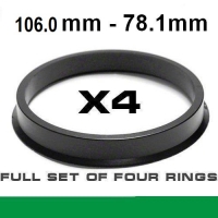 Центрирующее кольцо для алюминиевых дисков 106.0mm ->78.1mm