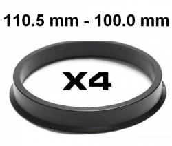 Centrējošs gredzens alumīnija diskiem  ⌀110.5mm ->⌀100.0mm ― AUTOERA.LV