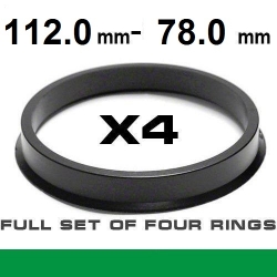 Центрирующее кольцо для алюминиевых дисков  112.0мм ->78.0мм ― AUTOERA.LV