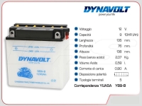 Мото аккумулятор Dynavolt 9А, 12V  (+/-)