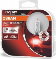 Set of - Osram H7 55W Night Breaker SILVER (+100%), 12V