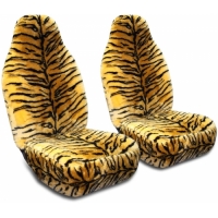 2PCS x Universal seat cover set, tiger fur 