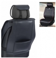 2x Leather imitation front seat covers , black with red line 