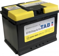 Car battery  - EFB TAB 60Ah 580A, 12V (-/+)