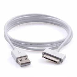 USB charging cable for Apple IPhone IPOD, 1metrs (USB2.0 to Aooke 30PIN) ― AUTOERA.LV