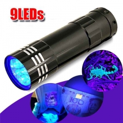 Mini 9-LED ultravioletās gaismas lukturis ― AUTOERA.LV