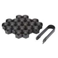Wheel Locking Bolt Cover & Lug Nut Center Caps, 20pcs., Black, 17mm 