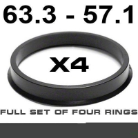 Центрирующее кольцо для алюминиевых дисков 63.3мм->57.1мм