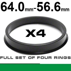 Центрирующее кольцо для алюминиевых дисков 64.0mm ->56.6мм ― AUTOERA.LV