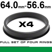 Wheel hub centring ring 64.0mm ->56.6mm