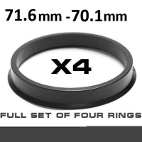 Центрирующее кольцо для алюминиевых дисков  71.6mm ->70.1mm