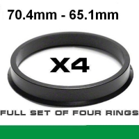 Centrējošs gredzens alumīnija diskiem 70.4mm ->65.1mm