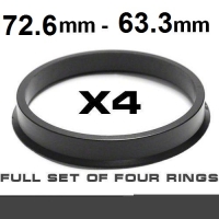 Wheel hub centring ring 72.6mm ->63.3mm