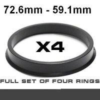 Центрирующее кольцо для алюминиевых дисков 72.6mm ->59.1мм