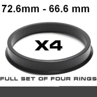 Wheel hub centring ring 72.6mm->66.6mm 