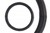 Black leather wheel cover - AMIO, 42-44cm