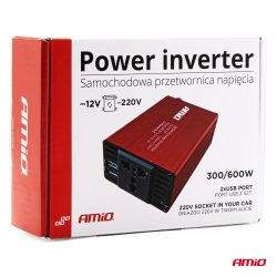 Convertor 12V ->  230V   (300W/600W +4.2A USB)  ― AUTOERA.LV
