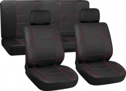 Seat covers - Super (size-midi), red/black ― AUTOERA.LV