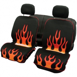Seat cover set - Carpoint Flames Red ― AUTOERA.LV