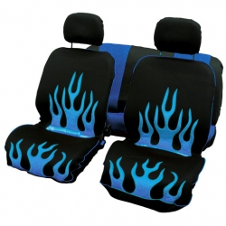 Seat cover set - Carpoint Flames Blue ― AUTOERA.LV
