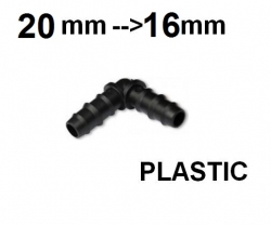 Соединитель для шланга (Г-образный).Диаметр 20->16 мм. ― AUTOERA.LV